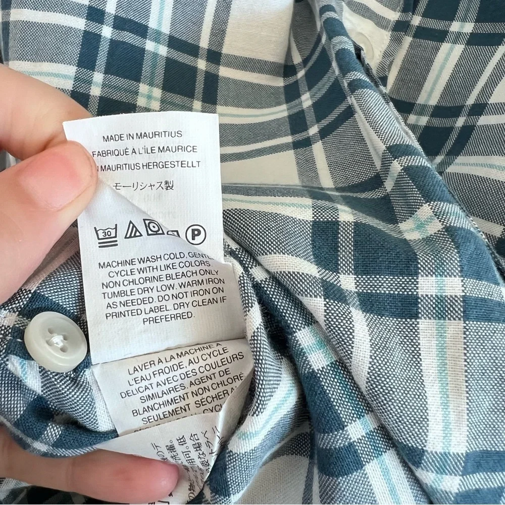 J. Crew Men’s Long‎ Sleeve Madras Oxford Shirt